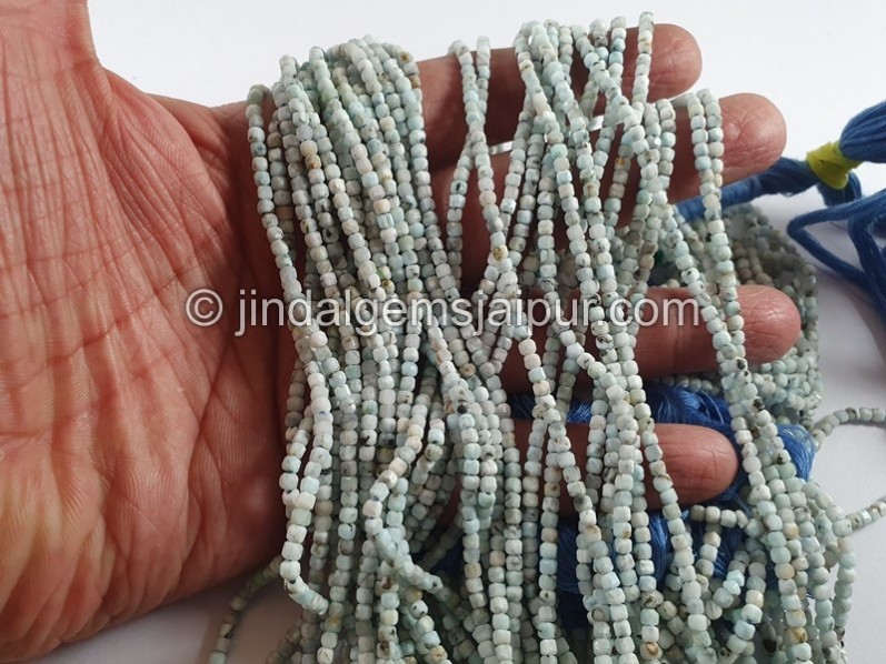 Larimar Cut Cube Beads