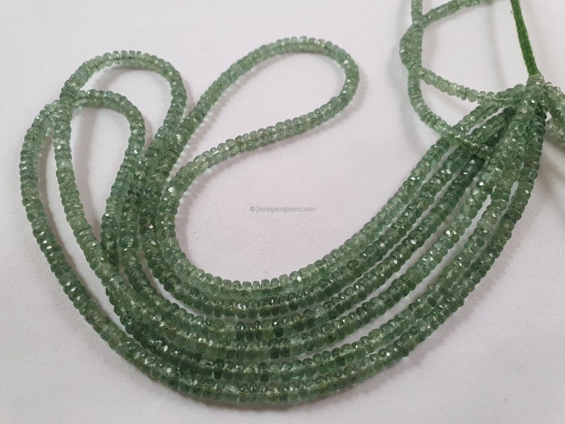 Mint Kyanite Faceted Roundelle Beads