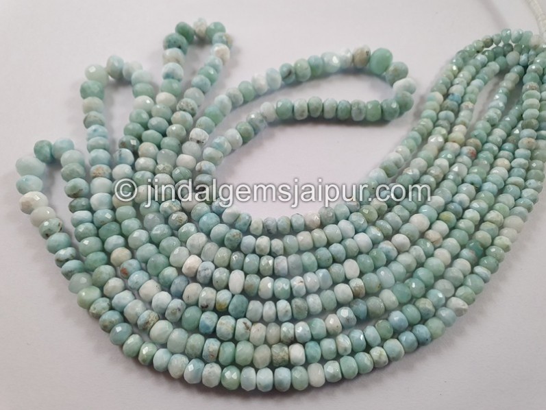 Larimar Faceted Roundelle Beads