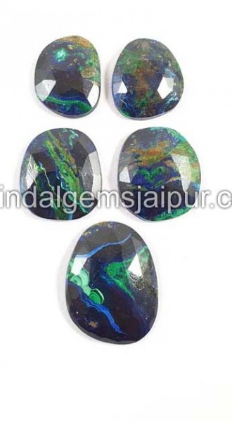 Azurite Malachite Rose Cut Slices