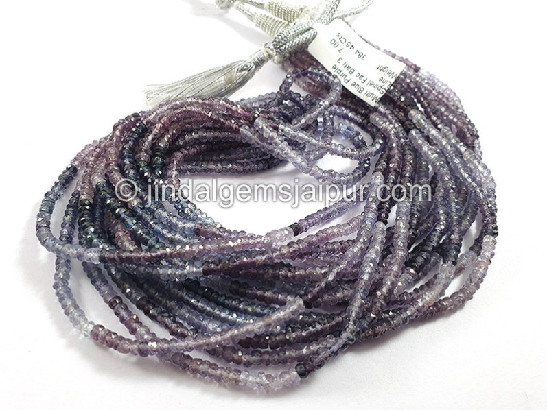 Multi Indigo Spinel Faceted Roundelle Shape Beads