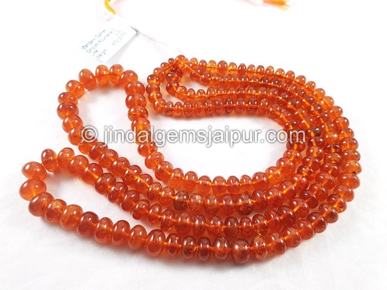 Mandarin Garnet Smooth Roundelle Shape Beads