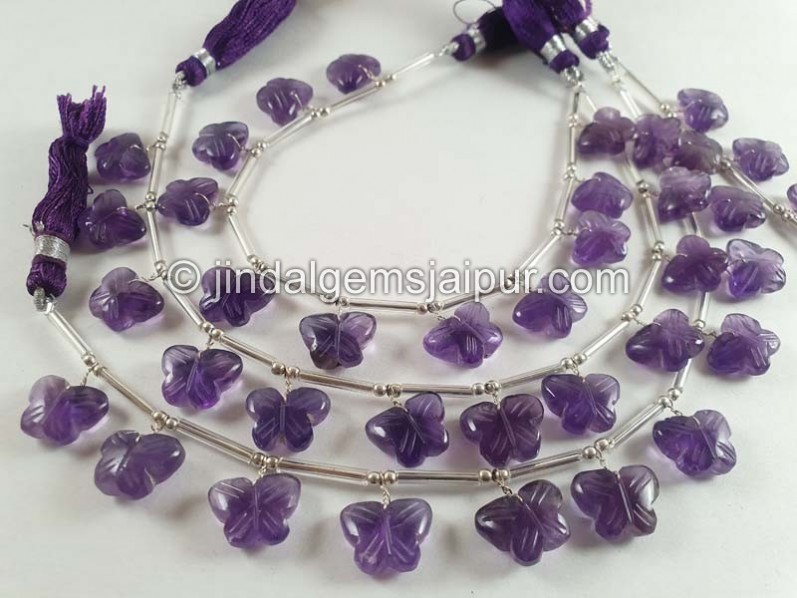 Amethyst Faceted Butterfly Beads