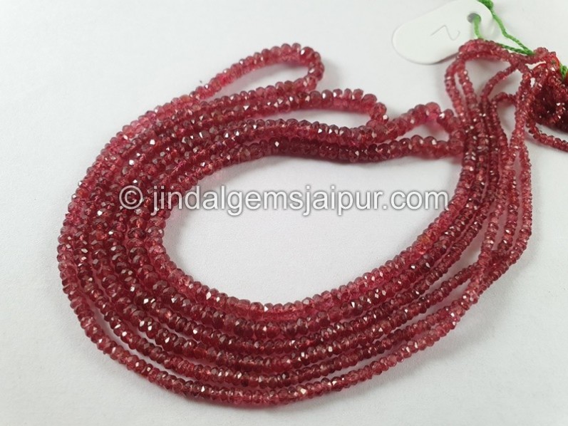 Red Spinel Faceted Roundelle Beads