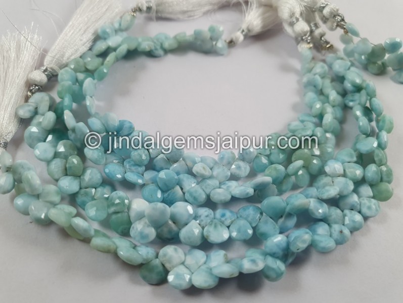 Larimar Shaded Faceted Heart Beads