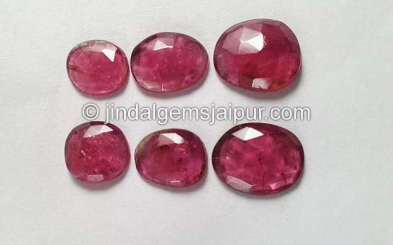 Rubelite Rose Cut Slices