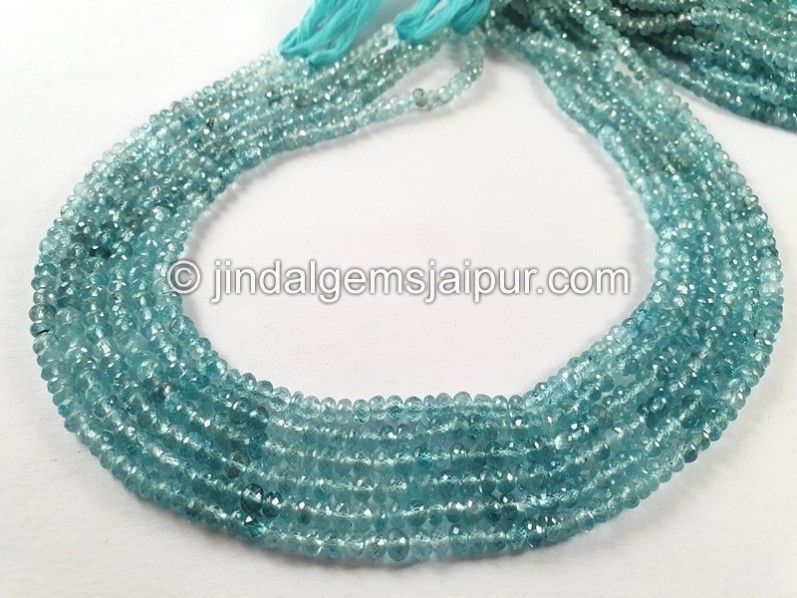 Blue Zircon Shaded Faceted Roundelle Beads