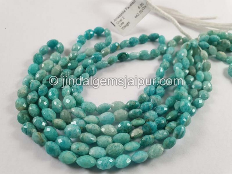 Amazonite Faceted Oval Beads