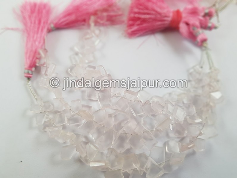 Rose Quartz Flat Slice Cut Beads