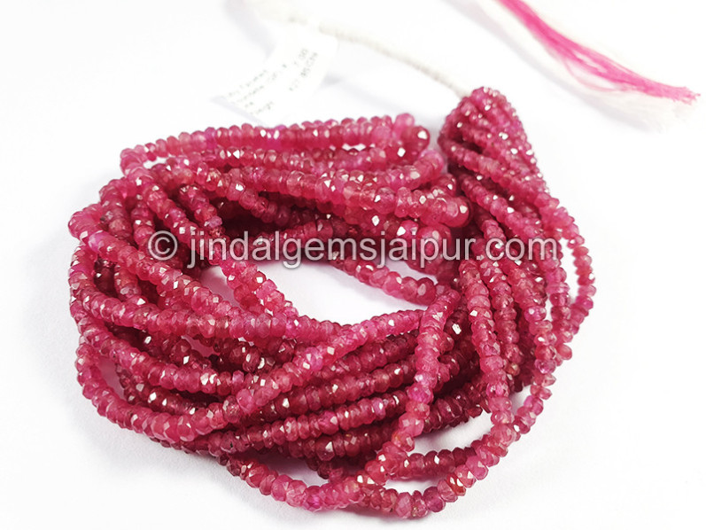 Ruby Faceted Roundelle Shape Beads