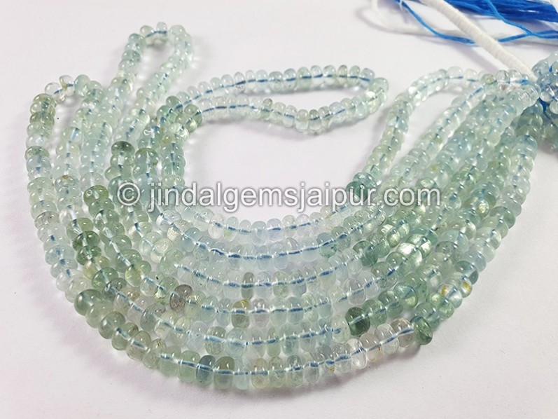 Aquamarine Shaded Smooth Roundelle Shape Beads