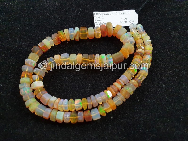 Orange Ethiopian Step Cut Bolt Beads