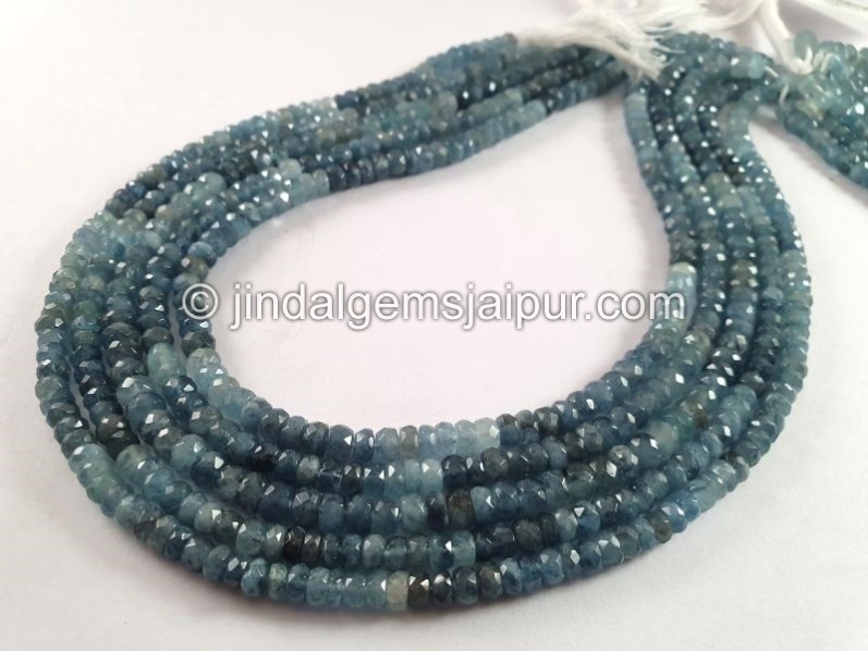 Santa Maria Aquamarine Faceted Roundelle Shape Beads