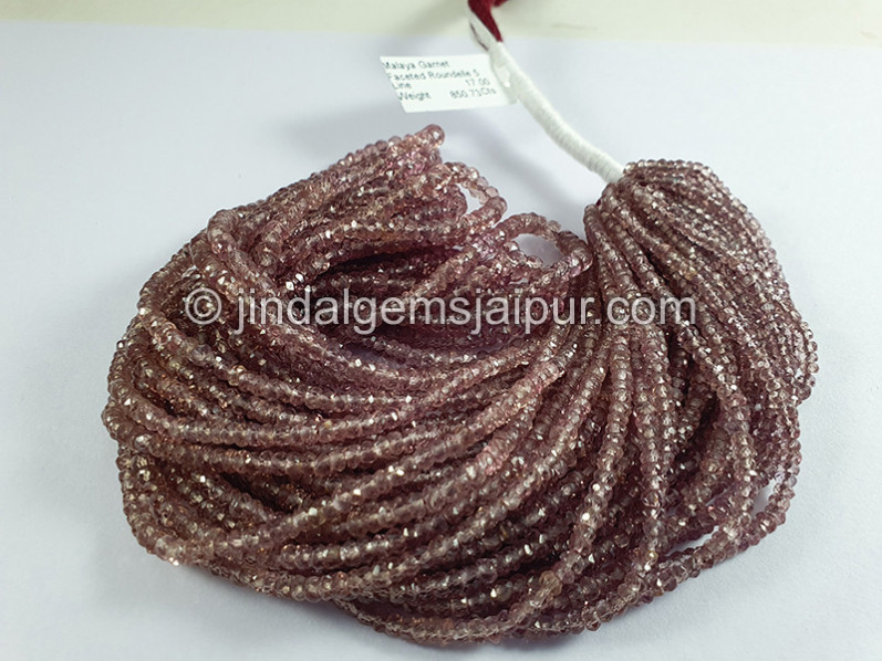 Malaya Garnet Faceted Roundelle Shape Beads