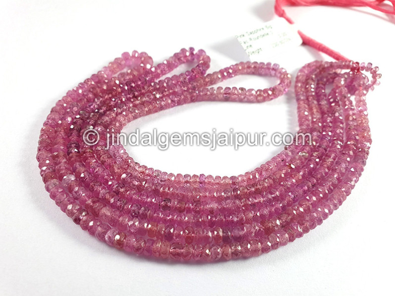 Pink Sapphire Big Faceted Roundelle Shape Beads