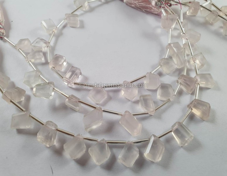 Rose Quartz Faceted Fancy Nugget Beads