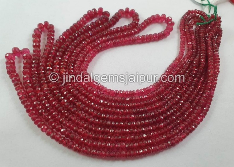 Red Spinel Faceted Roundelle Beads