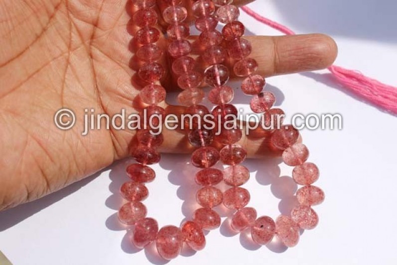 Strawberry Quartz Far Smooth Roundelle Beads