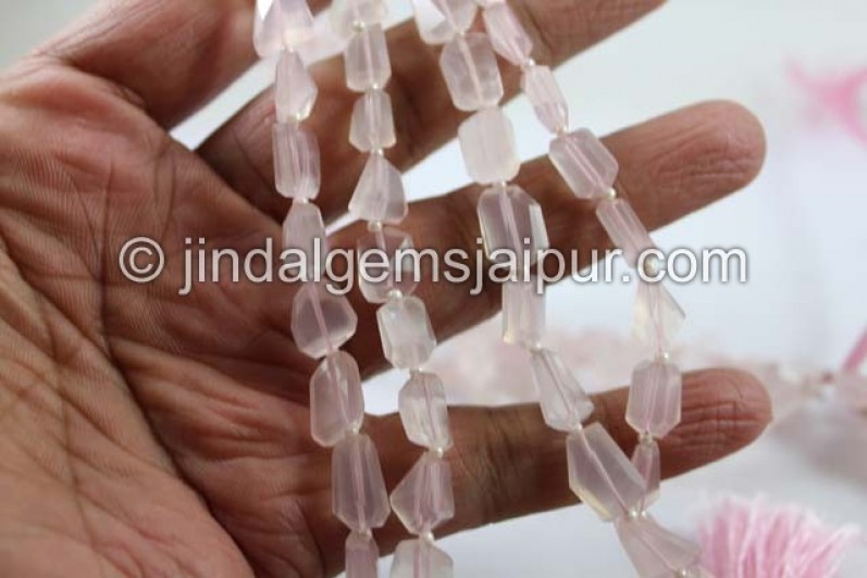 Rose Quartz Faceted Nugget Shape Beads