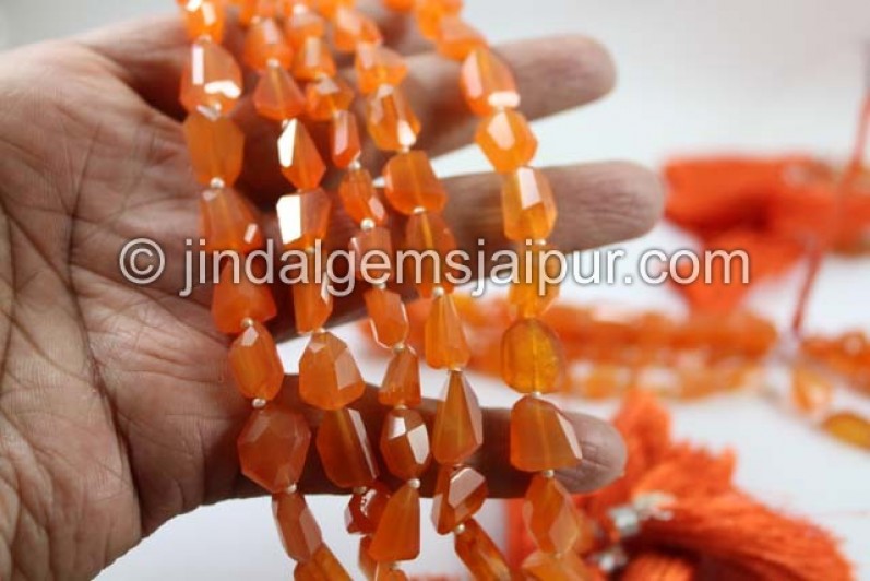 Carnelian Faceted Nugget Shape Beads