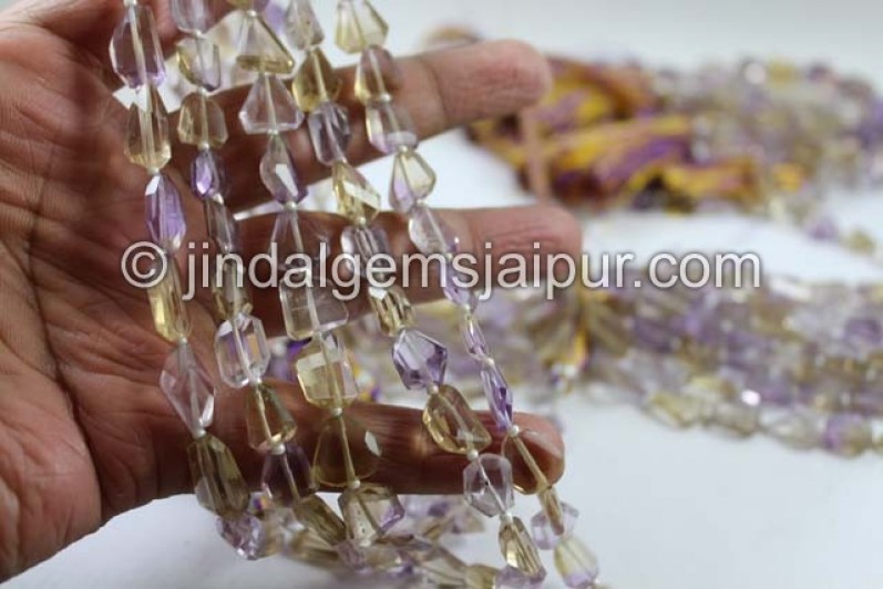 Ametrine Faceted Nuggets Beads