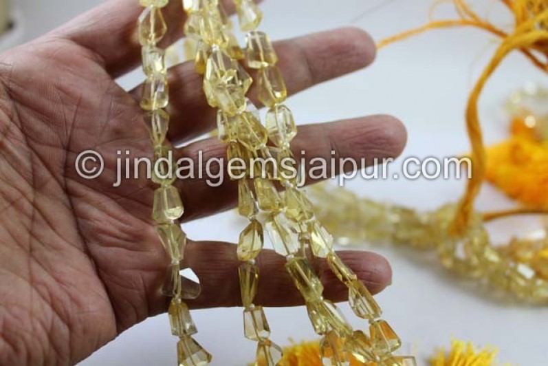 Citrine Faceted Nuggets Shape Beads