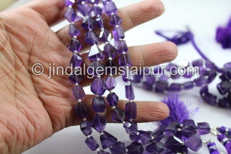 Amethyst Faceted Nuggets Shape Beads