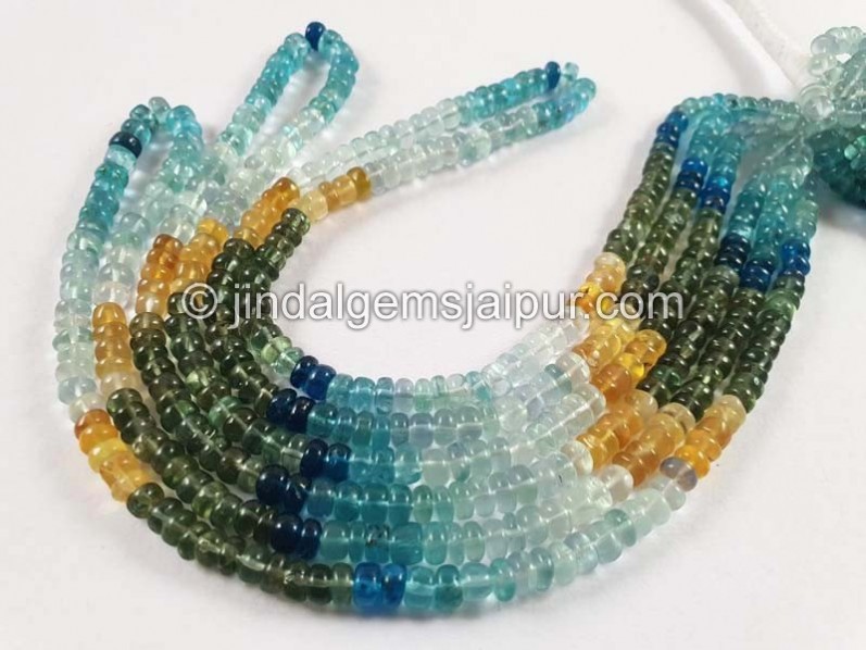 Multi Apatite Smooth Roundelle Beads