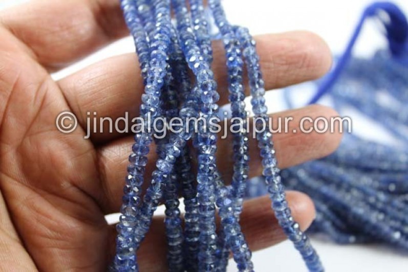 Kyanite Far Faceted Roundelle Shape Beads