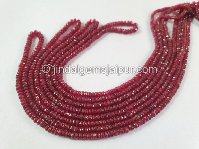 Ruby Faceted Roundelle Deep Beads