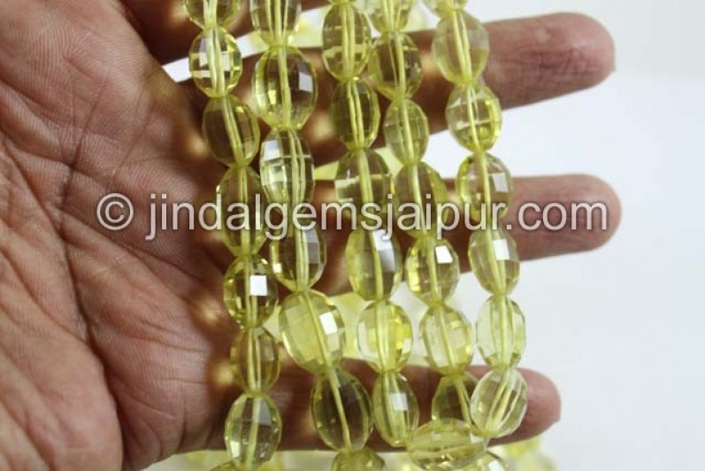 Lemon Quartz Far Step Cut Oval Beads