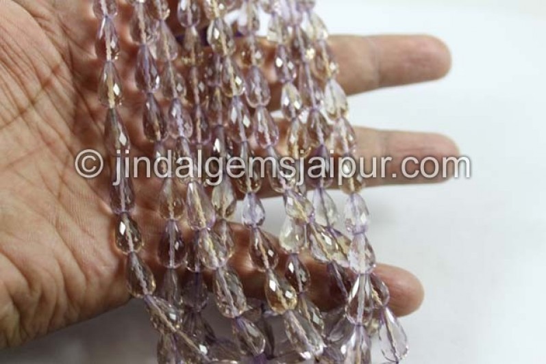 Ametrine Faceted Drops Beads