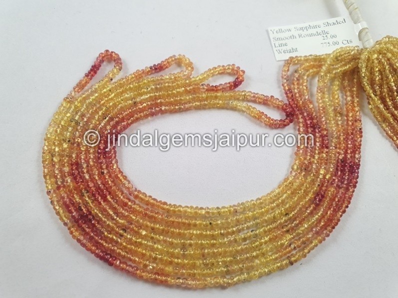 Multi Yellow Sapphire Smooth Roundelle Beads