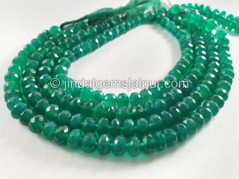 Green Onyx Faceted Roundelle Beads