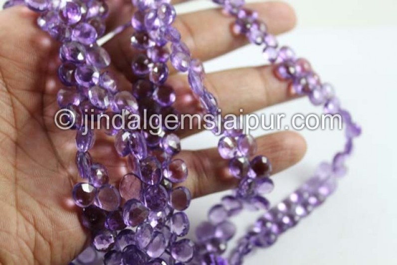 Amethyst Faceted Heart Beads