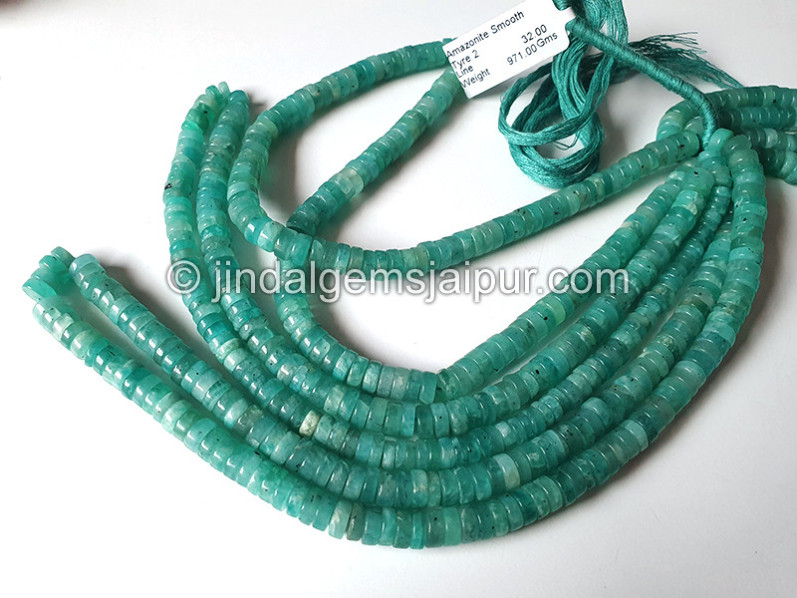 Amazonite Smooth Tyre Shape Beads