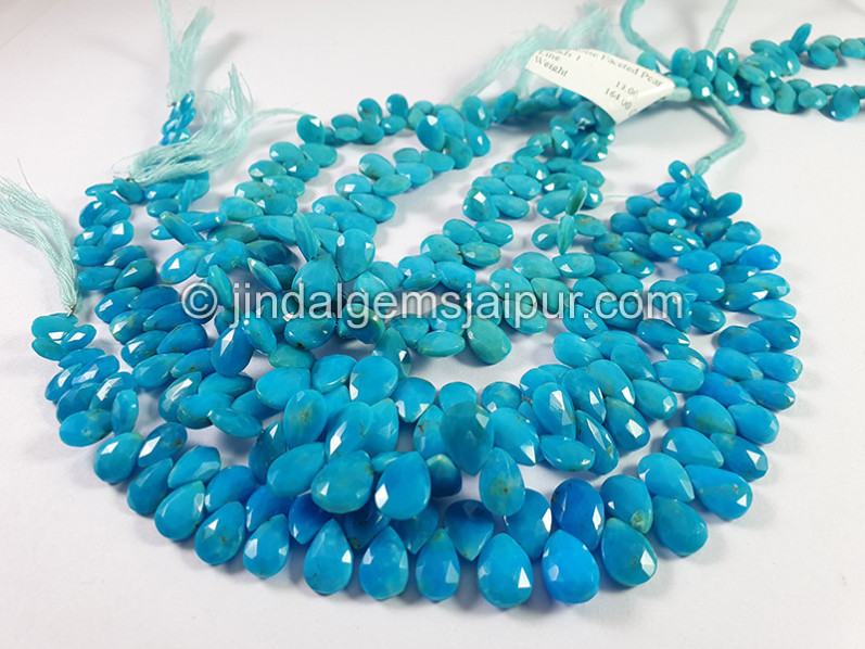 Turquoise Faceted Pear Shape Beads