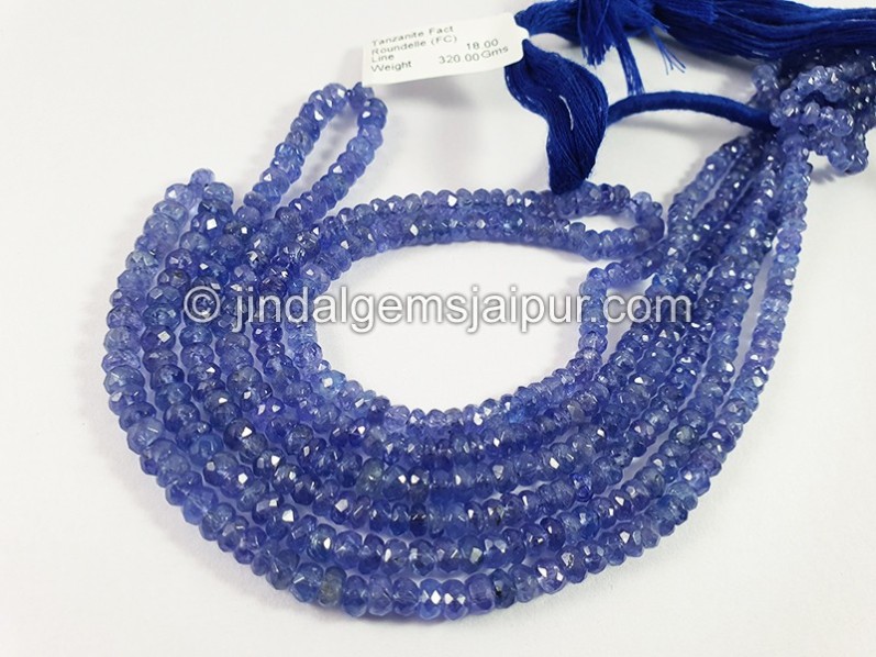 Tanzanite Faceted Roundelle Shape Beads