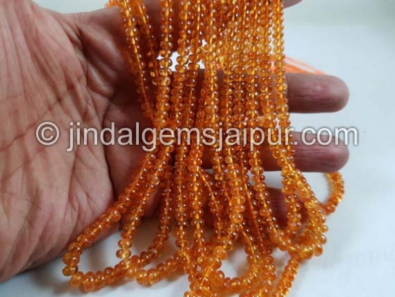 Mandarin Garnet Smooth Roundelle Beads