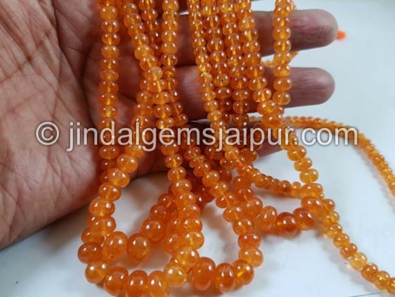 Mandarin Garnet Far Smooth Roundelle Beads