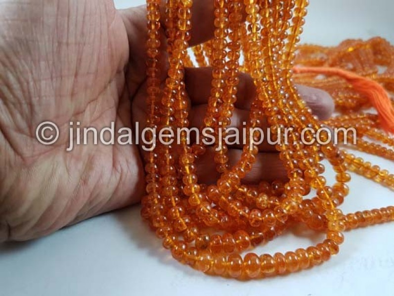 Mandarin Garnet Far Smooth Roundelle Beads