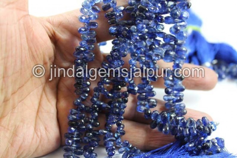 Deep Kyanite Faceted Drops Beads