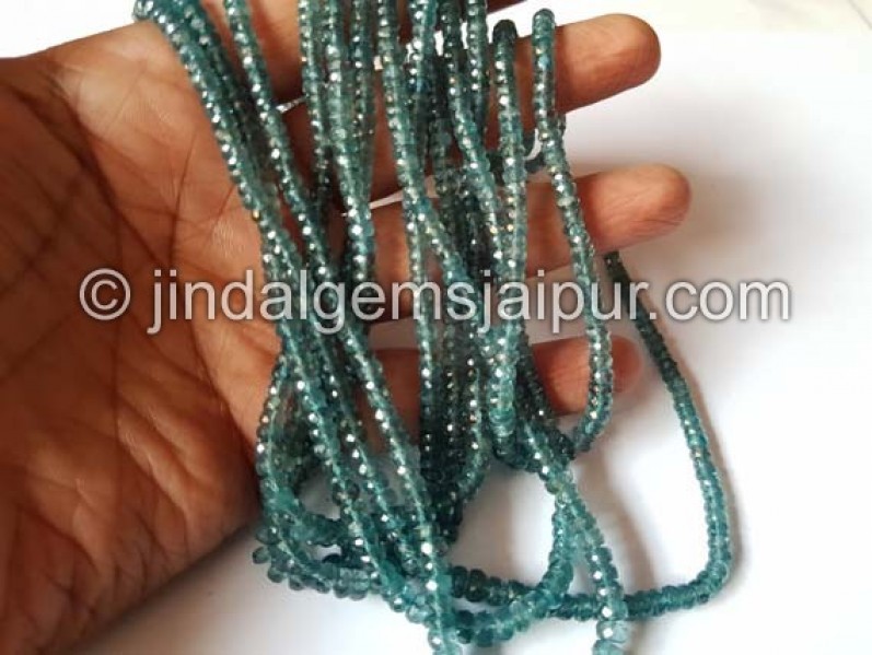 Teal Kyanite Faceted Roundelle Beads