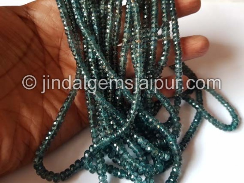 Teal Kyanite Faceted Roundelle Beads