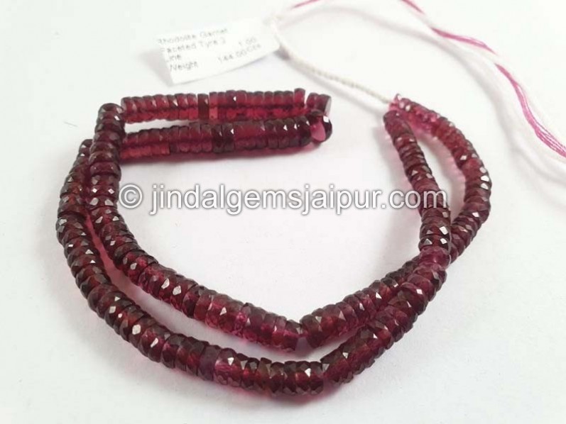 Rhodolite Garnet Faceted Tyre Beads