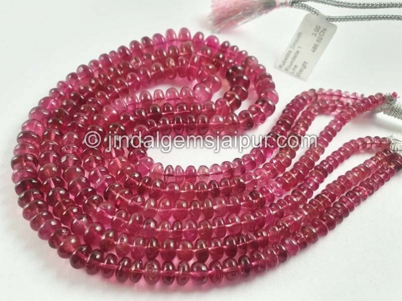 Rubellite Tourmaline Smooth Roundelle Beads