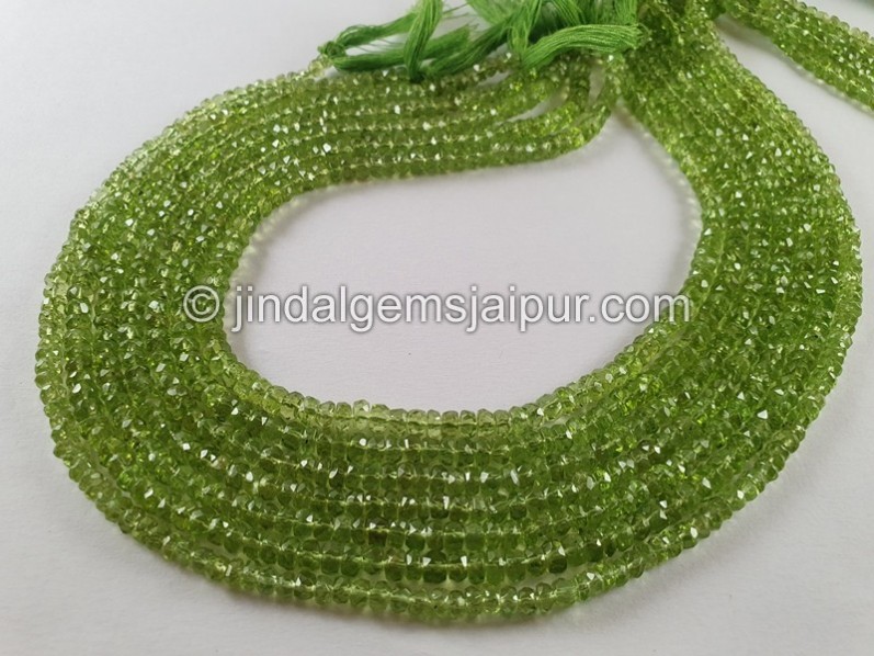 Peridot Big Faceted Roundelle Beads