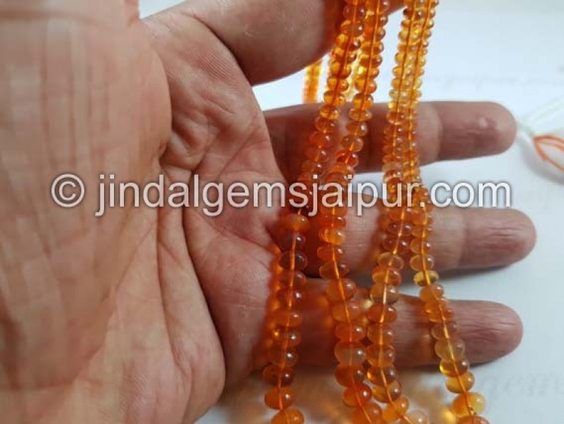 Fire Opal Far Smooth Roundelle Beads