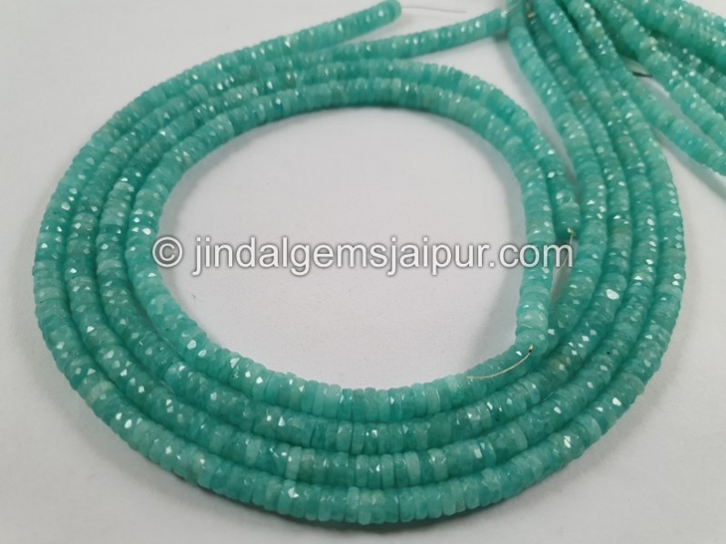 Amazonite Faceted Tyre Beads