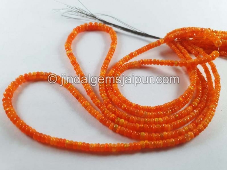 Orange Ethiopian Opal Smooth Roundelle Beads